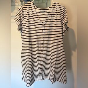 Amazon Black and White Striped Mini Dress